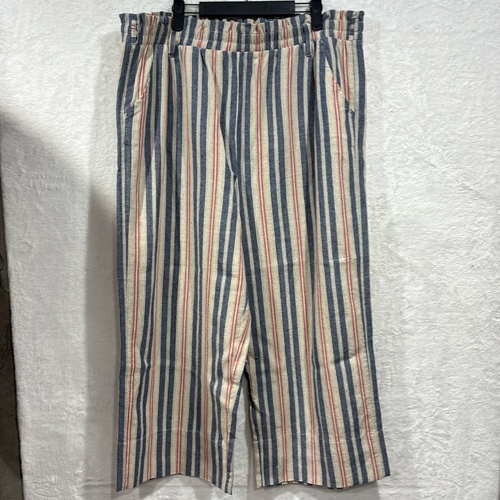 NWOT Knox Rose Striped Wide Leg Pants XXL Target Pull-On